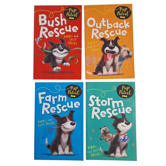 Kane Miller Other - 4 Pup Patrol Book Lot Darrel & Sally Odgers Farm Bush Storm & Outback Rescue